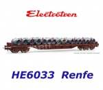HE6033 Electrotren Klanicový vůz řady MMQ s nákladem cívek drátu, RENFE