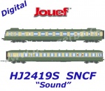 HJ2419S Jouef Dieselová motorová dvoudílná jednotka  RGP II X 2716 + trailer XR 7719,, SNCF - Zvuk