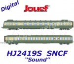 HJ2419S Jouef Dieselová motorová dvoudílná jednotka  RGP II X 2716 + trailer XR 7719,, SNCF - Zvuk