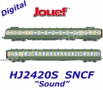 HJ2420S Jouef Dieselová motorová dvoudílná jednotka  RGP II X 2712 + trailer XR 7714, SNCF - Zvuk