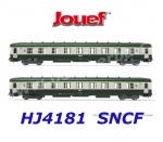 HJ4181 Jouef 2-unit pack 2nd class coaches DEV AO U59 B9 of the SNCF
