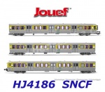 HJ4186 Jouef 3-dílný set osobních vozů RIO78 TER (ex NPDC), SNCF