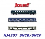 HJ4207 Jouef Set 2 osobních vozů plus autotransportéru,  SNCB a SNCF