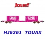 HJ6261 Jouef  Container wagon S7B with 2 containers "ONE" of the TOUAX