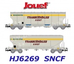 HJ6269 Jouef 2-unit pack hopper wagons "Transcéréales S.H.G.T. Roquette" of the SNCF