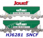HJ6281 Jouef Set of 2 cereal hopper wagons “UFAC” of the SNCF