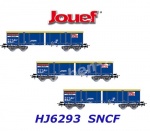 HJ6293 Jouef Set 3 otevřených nákladních vozů řady Eamnos "NACCO", SNCF