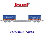 HJ6303 Jouef Kontejnerový vůz řady Novatrans Sgss se 2 kontejnery“Spedirail”, SNCF