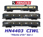 HN4403  Arnold N Set of 3 passenger cars “Flèche d'Or” of the CIWL