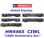 HN4465 Arnold N Set 5 luxusních vozů  "Orient Express”, CIWL, 140. výroční balení