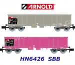 HN6426 Arnold N Set 2 otevřených nákladních  vozů  řady Eaos s nákladem šrotu, SBB