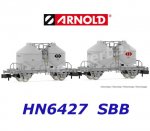 HN6427 Arnold N Set of 2 two-axle Silo Wagons Type Ucs of the SBB