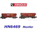HN6469 Arnold N  Set 2 výsypných vozů řady Uagpps, "MONFER"