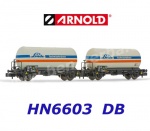 HN6603 Arnold Set of two 2-axle Gas tank car Zgs, "Linde" of the DB