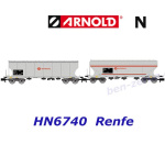 HN6740 Arnold N Set of 2 4-axle grain silo wagons "Ermewa",  of the RENFE