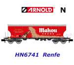 HN6741 Arnold N 4-axle grain silo wagon, "Mahou" of the RENFE