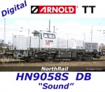 HN9058S Arnold TT Dieselová lokomotiva Vossloh DE 18, DB/NorthRail - Zvuk
