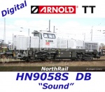 HN9058S Arnold TT Dieselová lokomotiva Vossloh DE 18, DB/NorthRail - Zvuk