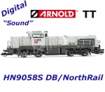 HN9058S Arnold TT Dieselová lokomotiva Vossloh DE 18, DB/NorthRail - Zvuk