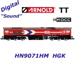HN9071HM Arnold TT Diesel-elektrická lokomotiva řady 66,  HGK - Zvuk