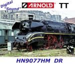 HN9077HM Arnold TT Steam locomotive 18 314,coal fired of the DR - Sound