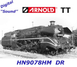 HN9078HM  Arnold TT Steam locomotive  02 0314-1,oil fired of the DR - Sound