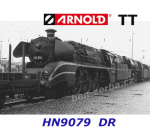 HN9079 Arnold TT  Steam locomotive 18 314, coal fired, black livery, of the DR