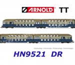 HN9521 Arnold TT Set 4 dvoupodlažních osobních vozů, DR