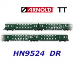 HN9524 Arnold TT 4-dílná souprava patrových vozů bez řídící kabiny, DR