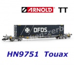 HN9751 Arnold TT Kontejnerový vůz řady Sffgmss se 45' kontejnerem "DFDS", TOUAX