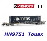HN9751 Arnold TT Kontejnerový vůz řady Sffgmss se 45' kontejnerem 'DFDS', TOUAX