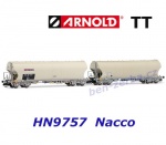 HN9757 Arnold TT Set of 2 4-axle silo wagons 