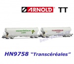HN9758 Arnold TT Set 2 samovýsypných vagonů na cereálie “Transcéréales, SNCF