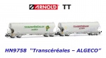 HN9758 Arnold TT Set of 2 cereal hopper wagons “Transcéréales – ALGECO”, SNCF