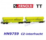 HN9759 Arnold TT  Set 2 čtynápravových silo vagonů CZ-interfracht