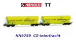 HN9759 Arnold TT Set of 2 4-axle silo wagons of the CZ-interfracht