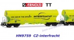 HN9759 Arnold TT Set of 2 4-axle silo wagons of the CZ-interfracht