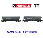 HN9764 Arnold TT Set 2 čtynápravových silo vagonů na cereálie F-ERSA, Ermewa
