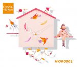 HOR0001 L'Oiseau Bateau Clocks with girl and bird