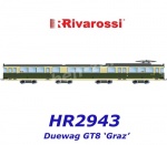 HR2943 Rivarossi Tramvaj  Duewag GT8, (Graz) modro/bílé provedení