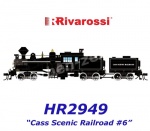 HR2949 Rivarossi Heisler steam locomotive, 3-truck model, "Cass Scenic Railroad #6"