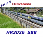 HR3026 Rivarossi Rozšiřující set 5 vozů k vlaku řady  ETR 470, SBB