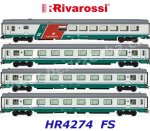 HR4274 Rivarossi  Set of 4 Gran Confort Coach 85/88 series XMPR of the FS