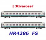 HR4286 Rivarossi  Set of 2 passenger coaches type UIC-Z  in "XMPR"-livery, FS