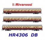 HR4306 Rivarossi Set of 3 passenger coaches "TEE Helvetia" Hamburg-Zurich,  of the DB