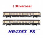 HR4353 Rivarossi Set of 2 passenger coach Gran Confort 1985, Bandiera livery of the FS