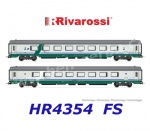 HR4354 Rivarossi Set of 2 passenger coach Gran Confort 1985, XMPR livery of the FS-