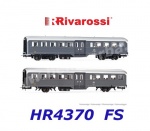 HR4370 Rivarossi  Set 2 osobních vozů "Corbellini" 1947 v šedém provedení, FS