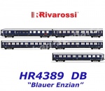 HR4389 Rivarossi Set of 5 passenger cars  of the  train “Blauer Enzian” of the DB