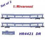 HR4421 Rivarossi  Set of 2 car transport wagons Type DDm916 of the DR